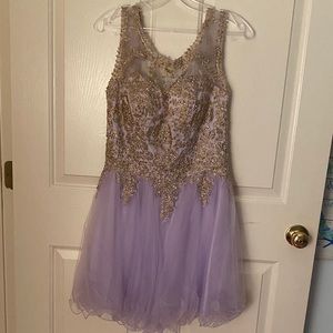Aspeed Purple and gold homecoming/prom dress